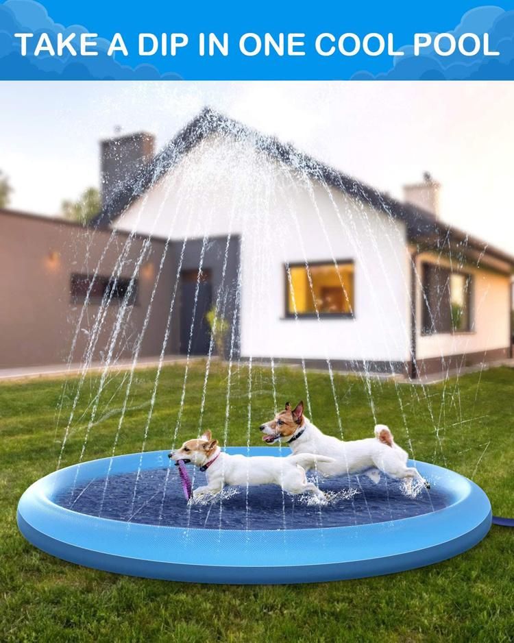 Amazon Inflatable Pet Water Sprinkler Play Toy Mat Dog Bath Splash Pad