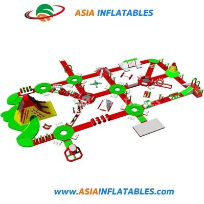 Commercial Inflatable Floating Water Park / Giant Inflatable Adventure Aqua Park