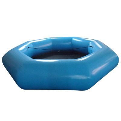 Blue Color Hexagon Shape Inflatable Jumping Bed Inflatable Water Trampoline