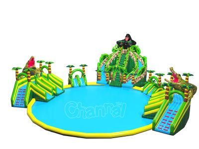 Giant Jungle Moving Ground Inflatable Pool Water Park for Sale Chw0002