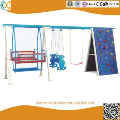 Outdoor Metal Swing with Climbing Wall