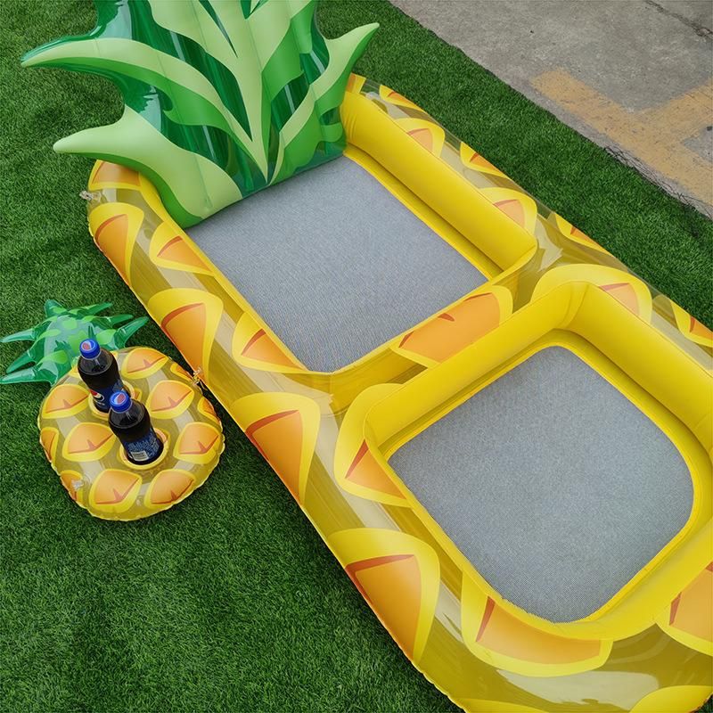 Blue Print Pineapple Water Hammock Inflatable Water Floating Bed