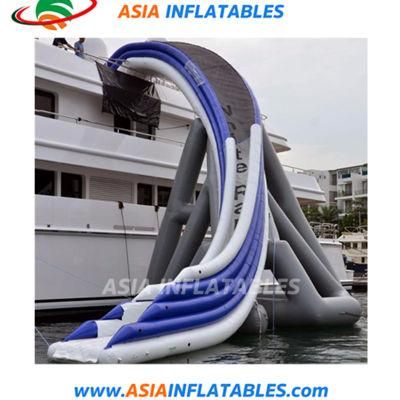 Inflatable Curved Boat Slide Commercial Grade Water Slides for Yacht