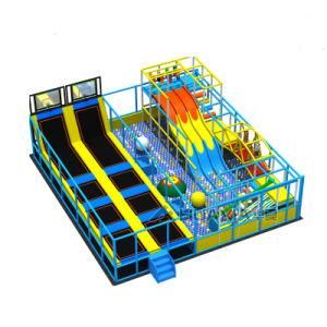 Kids Plastic Amusement Park Trampoline and Slide Indoor Playground