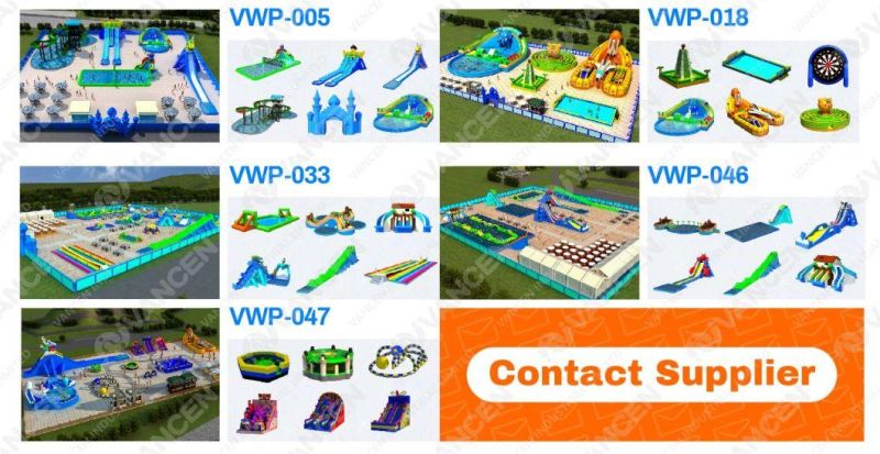 Portable Swimming Pool Amusement Equipment Inflatable Theme Water Park with Slide for Land