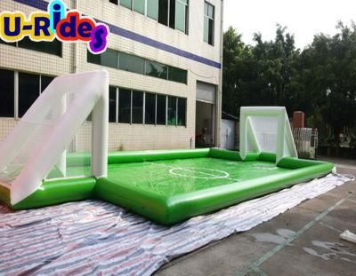 Air sealed Inflatable sport game Football Court fabric soccer with water playing