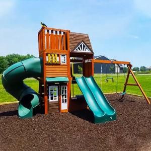 Wooden Outdoor Playground Equipment Swing Set for Children