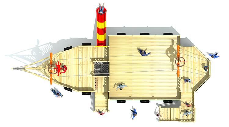 Children Outdoor Large Wooden Playground Amusement Equipment