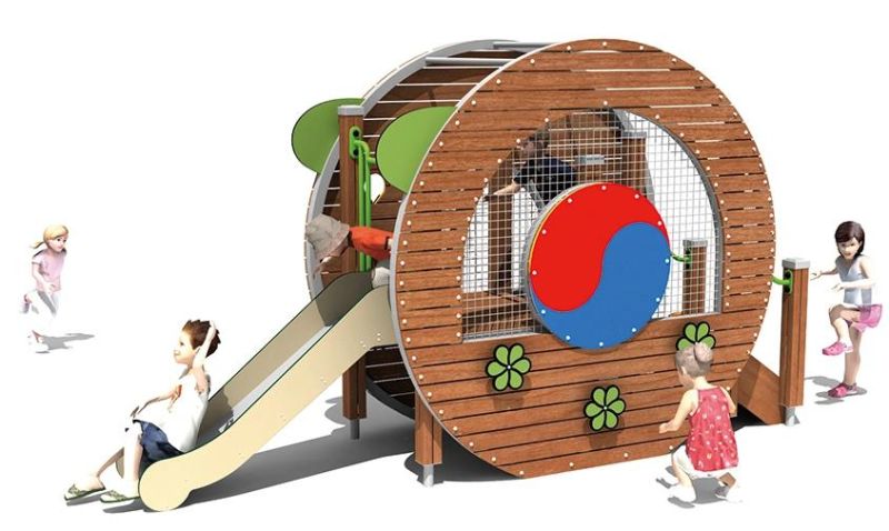 PE Board Plane Car Excavator Vending Shop Shape Outdoor Slides Equipment Amusement Park Kids Paradise Playground for Sale