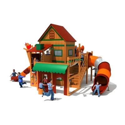 Large Children Outdoor Playground Wooden Slide Combination Amusement Equipment