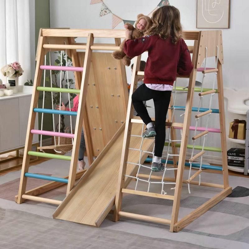Children Climb Climbing Frame Indoor Household Solid Wood Slide Baby Kindergarten Fort Small Park