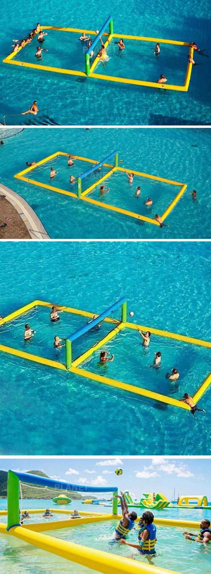 Summer Water Games Air Sealed Inflatable Water Beach Volleyball Court for Kids and Adults