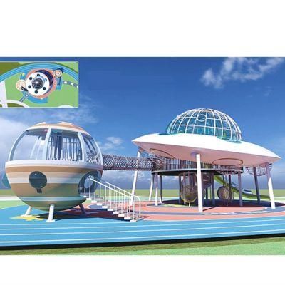 Outdoor Stainless Steel Slide Climbing UFO Park Scenic Playground Equipment