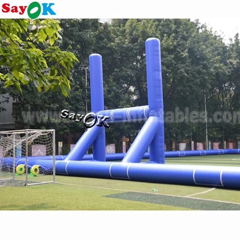 Big Blue Inflatable Rugby Court with Logo Printing