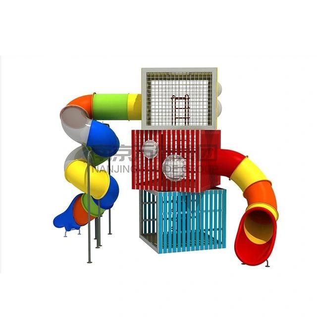Children Outdoor Playground Equipment with Tunnel Slide
