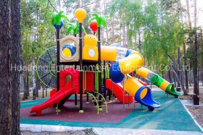 New Style Large Outdoor Playground Equipment Plastic Slide for Kids Animal Paradise Customized Color Available En 1176 with TUV/CCC/Ce