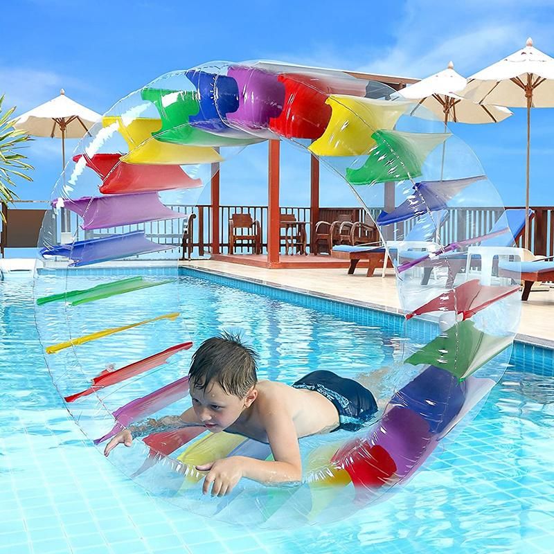 PVC Summer Swimming Pool Toy Inflatable Water Walking Wheel Roller for Kids