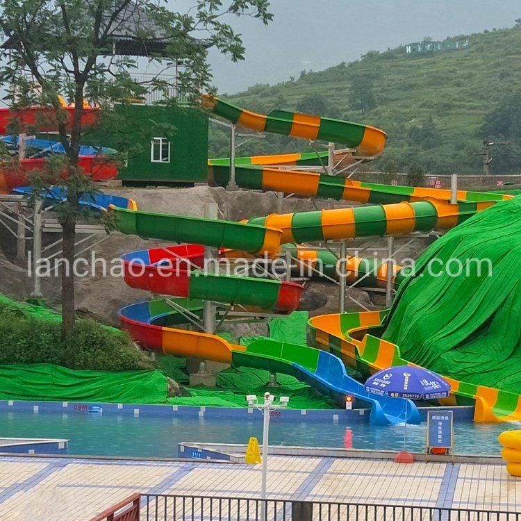 Colorful Fiberglass Spiral Water Slide for Aqua Theme Park