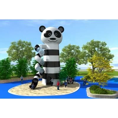 Custom Panda Shape Plastic Equipment Children Sport Outdoor Playground with Slide