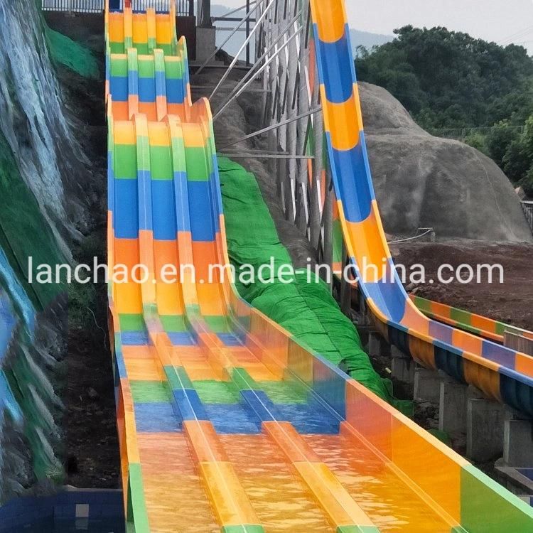 Large Water Theme Park Equipment High Speed Rainbow Water Slide