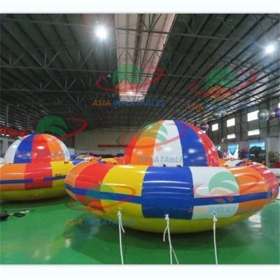 Hot Summer Inflatable Water Disco Boat Flying Towable Inflatable Water Spinning Toy for Sea Game