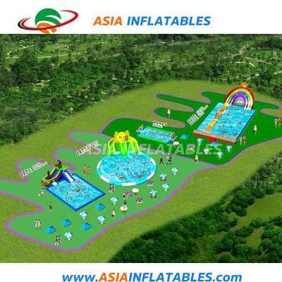 PVC Customized Outdoor Inflatable Amusement Park Project with Slide for Kids and Adults