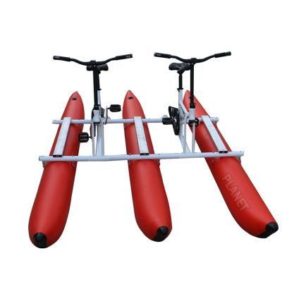 Red Portable PVC Double Player Inflatable Water Buoy Pontoon Water Bike