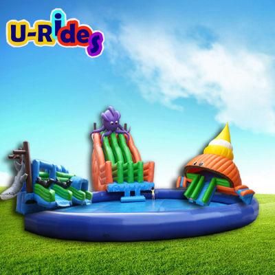 Giant inflatable games Octopus and Shark Inflatable mobile water park water slide for event