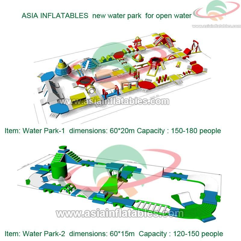 Giant Inflatable Water Park, Floating Playground Water Aqua Park on Sale