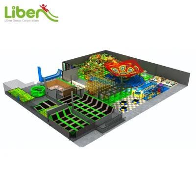 Children&prime;s Fluorescent Party Indoor Amusement Park with Big Rainbow Crawl Net