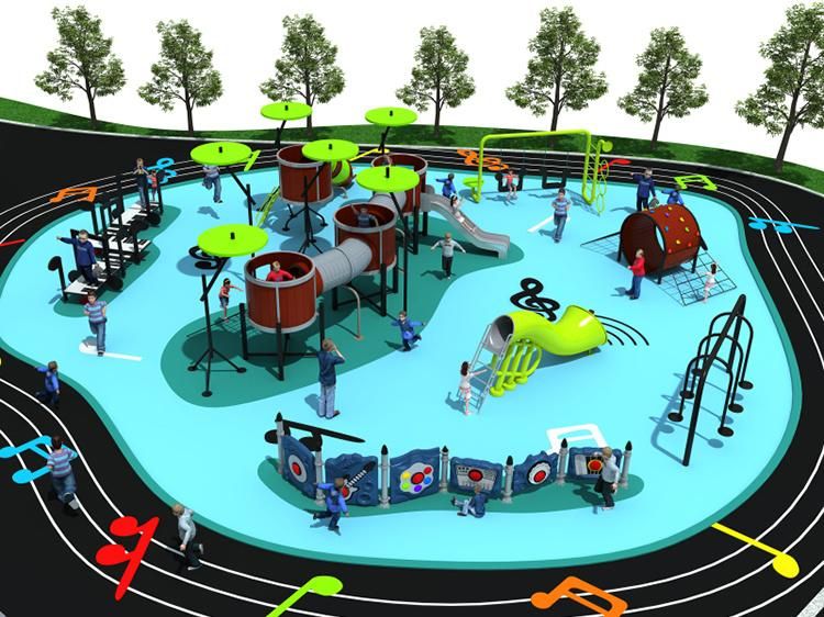 New Music Series Features Customized Colorful Commercial Outdoor Children Playground