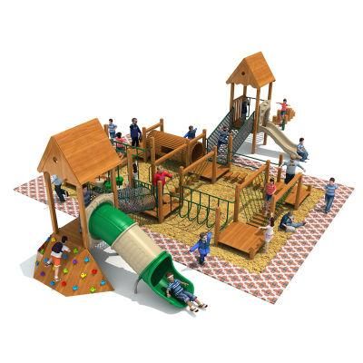Outdoor Wooden Adventure Series Children Climbing Playground Equipment