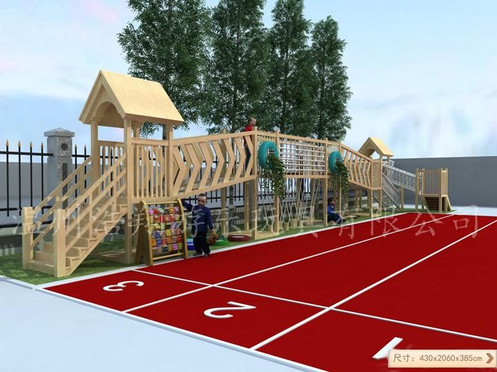 Kindergarten Outdoor Adventure Wooden Playground for Children