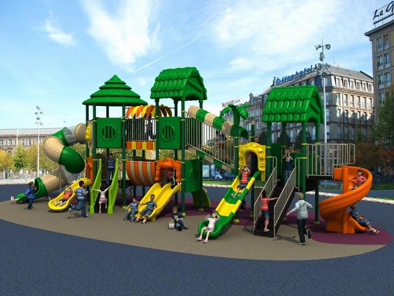 Wood Series Outdoor Playground Amusement Park Equipment Kids Slide