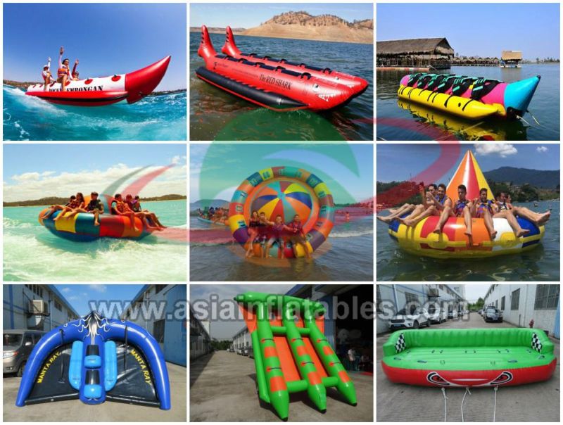 6 Person PVC Tarpaulin Inflatable Water Games Flying Banana Boat for Sea