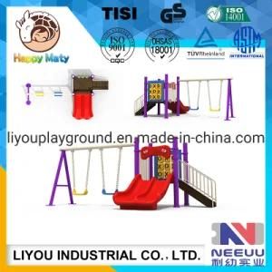 Garden Plastic Outdoor Playground with Slide and Swing