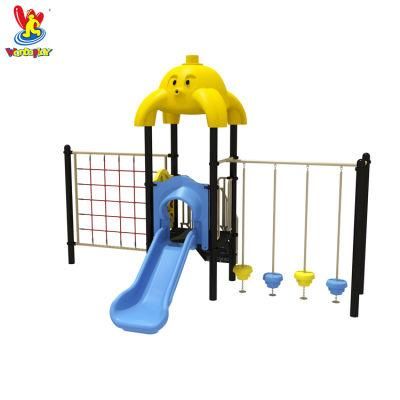Wandeplay Children Outdoor Playground with Climbing Rope Net and Slide