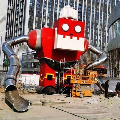 Community Outdoor Stainless Steel Slide Robot Modeling Children&prime;s Playground Equipment