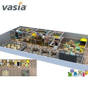 Coffee Color Indoor Playground for Children with Big Slide