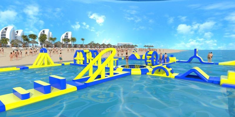 35m X 40m Giant Water Park Inflatable Water Obstacle Course, Inflatable Pool Obstacle, Resort Entertainment Park