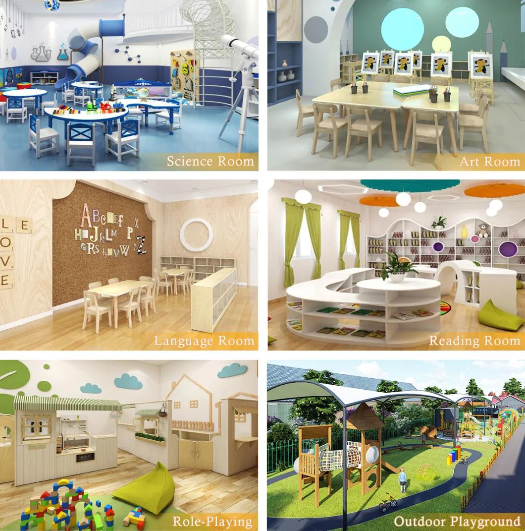 Cowboy Kindergarten Nursery Daycare Classroom Kids Wooden Furniture Table and Chair Set