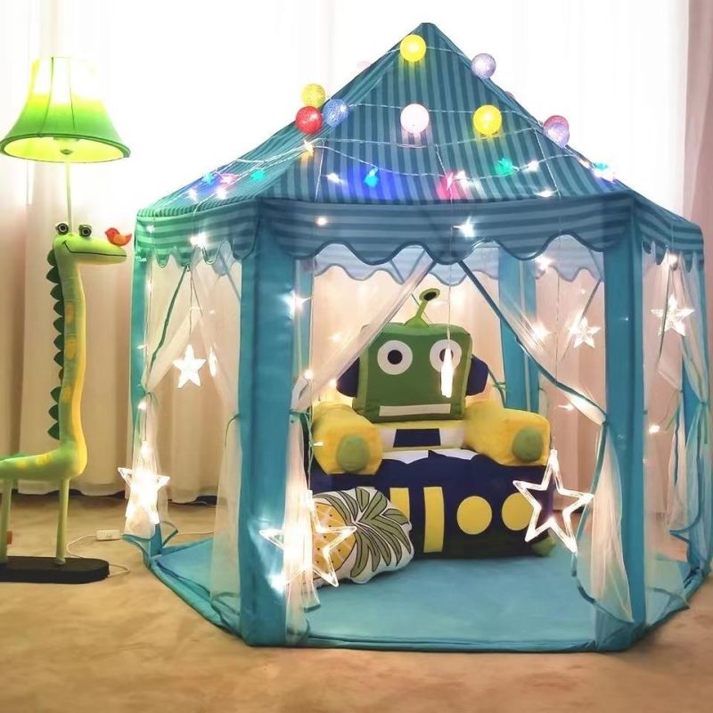 Children′s Indoor Tulle Hexagonal Tent Baby Decorated Playhouse Princess Game Castle Tent Playhouse