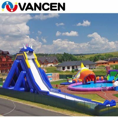 Portable Swimming Pool Giant Slide Funny Summer Land Water Park