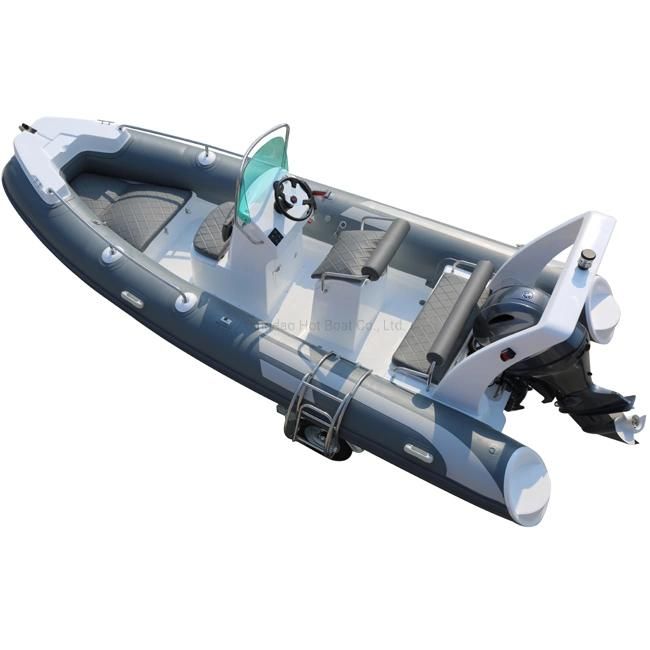 New Boat Style CE 17feet 5.2m Fiberglass Deep V Hull Inflatable Fishing Boat Luxury Rib Boat Outboard Motor Sports Boat Hypalon Boat Fishing Boat