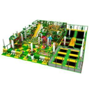 Top Selling Forest Style Kids Soft Amusement Playground Double Fiberglass Slide Kids Soft Play Zone with Free Design