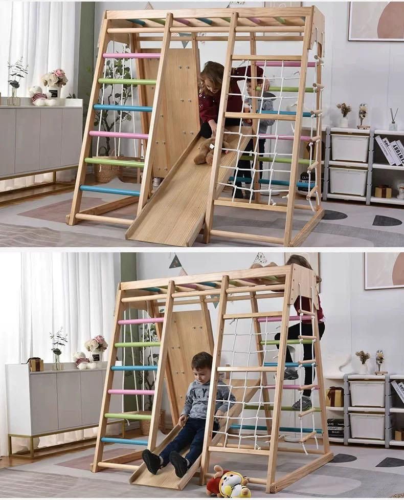 Children Climb Climbing Frame Indoor Household Solid Wood Slide Baby Kindergarten Fort Small Park