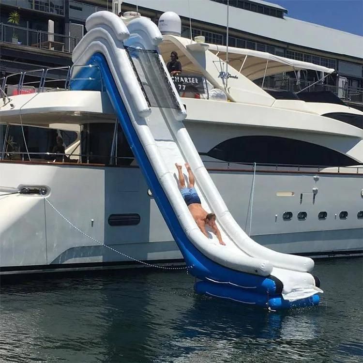 PVC Material White Color Inflatable Yacht Slide Inflatable Slide for Lake
