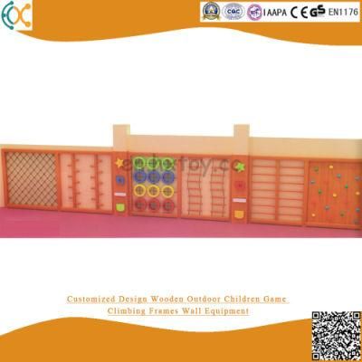 Customized Design Wooden Outdoor Children Game Climbing Frames Wall Equipment