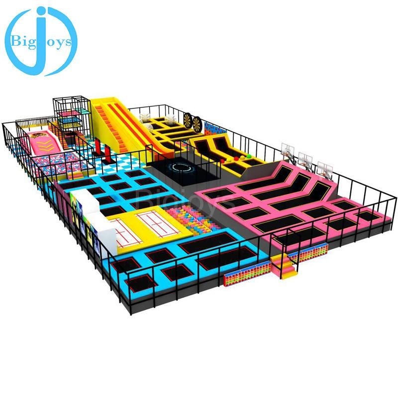 Customized ASTM Standard Electric Hexagonal Trampoline Park Jump Obstacles Cheap for Sales