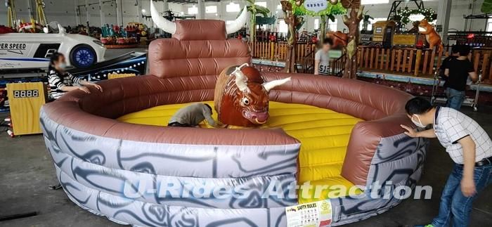 Hot selling inflatable Sports Amusement Equipment Angry Mechanical Bull Ride for Amusement Rides